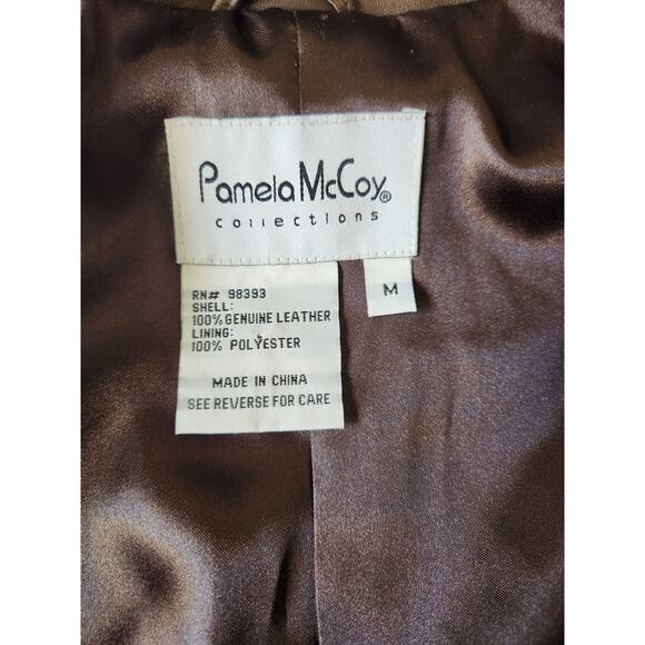 Pamela McCoy Collections Women's Genuine Leather Jacket-M - Picture 8 of 9